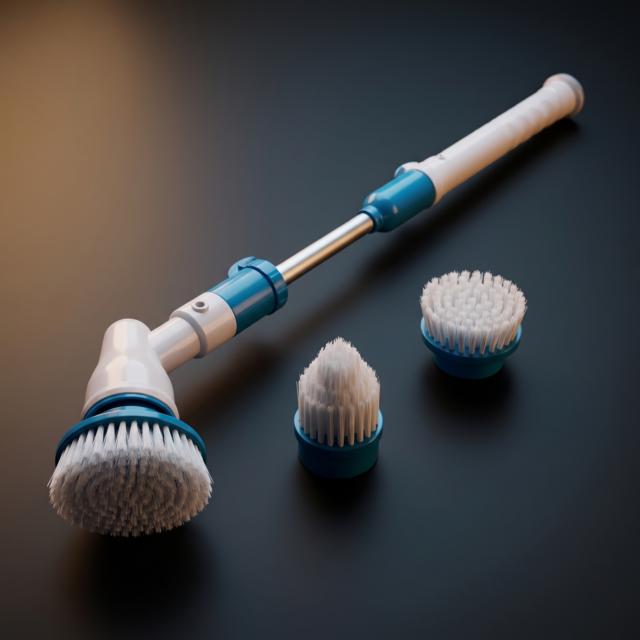 Electric Spin Scrubber Turbo Scrub Cleaning Brush Cordless Chargeable 3 Heads
